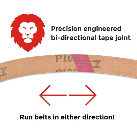 Knife Making EdgeCore Ceramic Sanding Belts 2 X 72 Inches Coarse Grit Premium Set Of 6 bi-directional tape joint detail