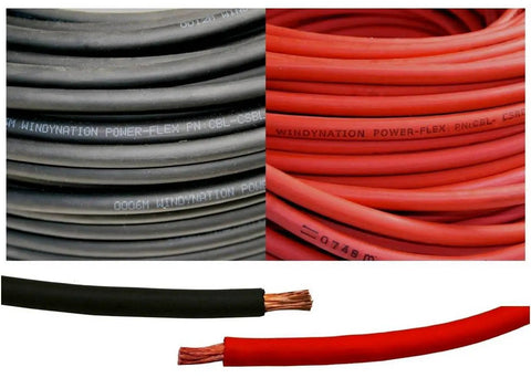 2/0 Gauge Welding Battery Cable Kit With 15 Ft Red And 15 Ft Black Pure Copper Flexible Cables Includes 10 3/8-Inch Tinned Copper Lug Terminals And 3 Ft Black Heat Shrink Tubing Heavy Duty Pro Grade Bundle depicted in image.