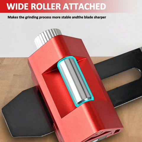 Heavy Duty Adjustable Honing Guide For Chisels And Planes with wide roller and aluminum alloy build for stable grinding process.