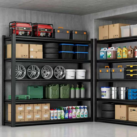 84 Inch Heavy Duty Metal Storage Shelving Unit With 5000 Lb Capacity 5 Tier Adjustable Freestanding Garage Shelves 84H 62W 24D
