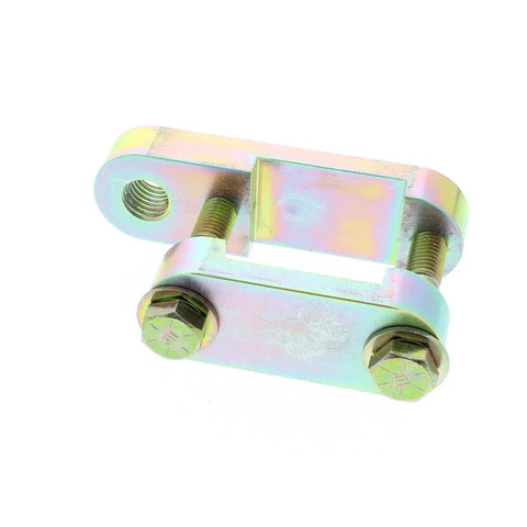 Single Panhard Rod Bar Mount For 2 Inch Square Tube Heavy Duty Zinc Plated Steel Adjustable Suspension Bracket, shown with bolts