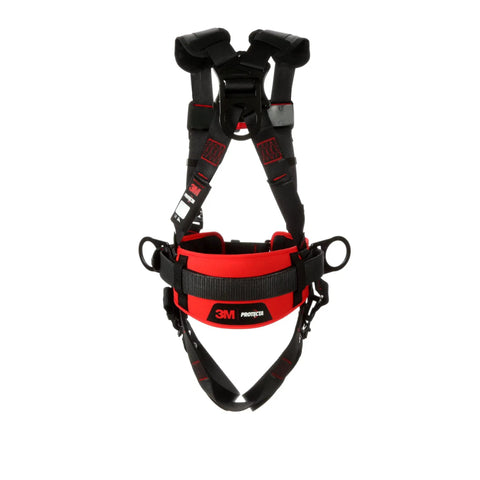 Construction Style Positioning Harness P200 With Fixed D-Ring Black X-Large 1 Each Case visible front view