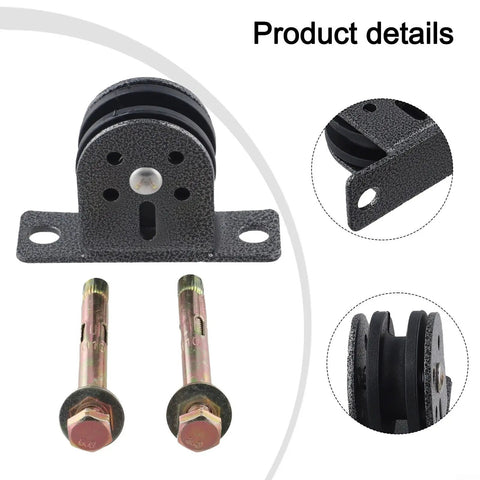 Heavy Duty Silent Fixed Pulley With Double Bearing And Stainless Steel Wire Rope Block for 3mm to 10mm cable rigging gear detail with mounting bolts.