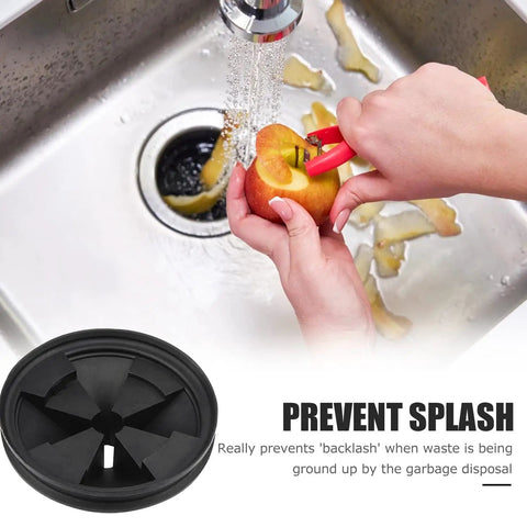 EPDM rubber splash guard in sink, prevents splashing from garbage disposal, Beefed Up Three And Three Eighths Inch EPDM Rubber Garbage Disposal Splash Guard Replacement For Evolution Series QCB AM Sink Drain Protector 2 Pack Easy Fit Reduces Splashing Quiet Operation Kitchen Upgrade