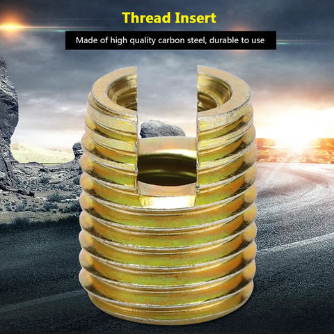 Beefy Self Tapping Threaded Inserts Kit 20 Pcs Carbon Steel Screw Repair Set Slotted Thread Insert
