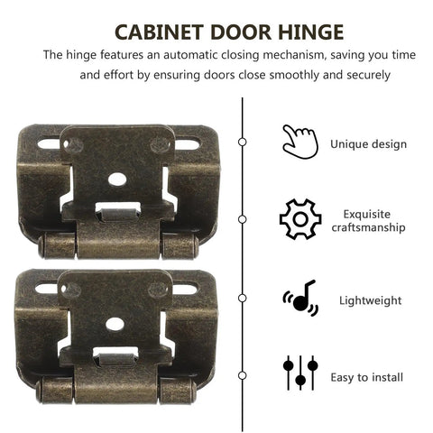 Heavy Duty Self Closing Cabinet Hinges Half Inch Overlay Semi Concealed Steel For Home Cabinets And Gates Auto Close Doors