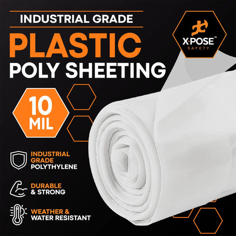 Clear Plastic Sheeting Roll Heavy Duty 10 Mil Poly Barrier 10 Ft By 100 Ft Waterproof Dustproof Vapor Barrier detail image