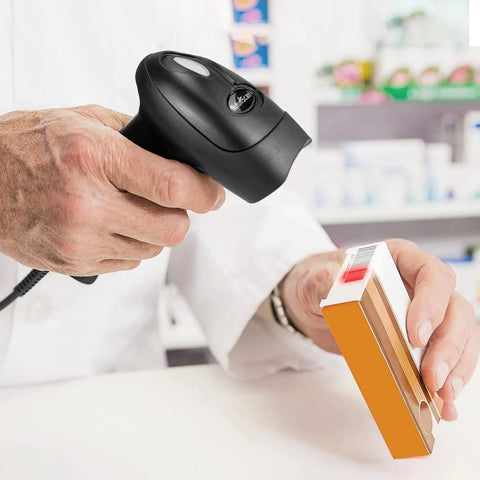 USB Barcode Scanner For Computers Handheld Wired 1D 2D Image Reader That Delivers Lightning Fast 300 Reads Per Second in use