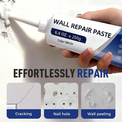 Fast Dry Wall Repair Paste for Holes and Cracks, 260g Mending Putty in use on wall surface