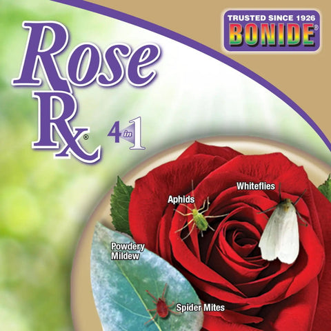 Captain Jack's Rose Rx 4 In 1 Insect And Disease Control Ready To Use Spray With Neem Oil For Organic Gardening package close-up