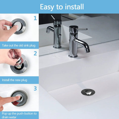 Silver Bathroom Sink Stopper With Hair Catcher Two In One Drain Strainer For 1.1 To 1.5 Inch US Standard Sink Holes guide
