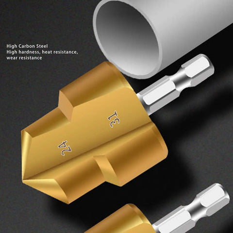 Heavy Duty 3-Piece PPR Pipe Reamer Kit With Step Drill Bits For PVC And Plastic Expansion Repair Works In Plumber Projects Featuring Hex Shank Design For Fast and Easy Fitting Installation, 24mm and 31mm