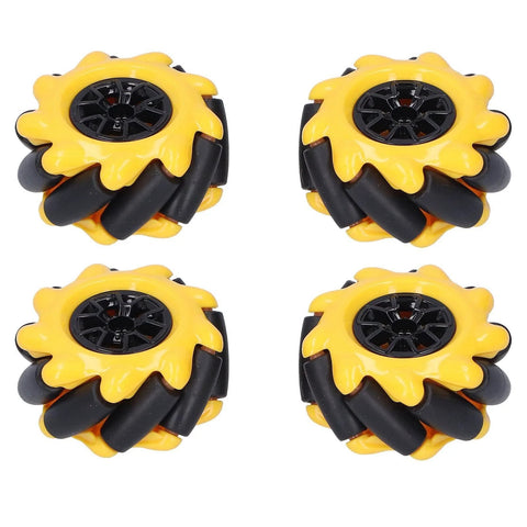 Mecanum wheel set for smart car, yellow and black 48mm, four tires, Amazon