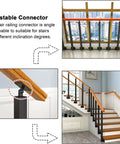 Adjustable connector for Rock Solid Square Metal Stair Spindles Side Mount Baluster Kit, suitable for angled stairs.