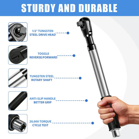 Offset Extension Wrench For Drill, One Half Drive Impact Wrench Extender With Three Eighths And One Quarter Inch Adapters