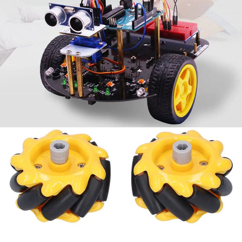 Omni Directional Mecanum Wheel Set For Smart Robot Car 48mm Rubber Coated Wheels With ABS Frame DIY Toy Gear For TT Motor