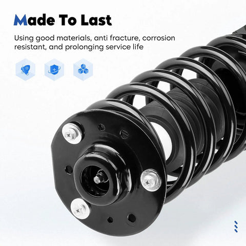 Chevy Front And Rear Struts Assembly With Coil Springs Kit For Equinox 3.0L 07-17, showing durable coil spring detail