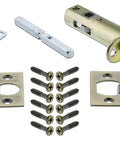Brass hardware components for Victorian Plate And Interior Crystal Door Knob With Ornate Decorative Plate For Large Vintage Or Modern Doors.