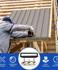 Worker using Heavy Duty Adjustable Rebar Bender With Three Station Edge Roller For 0 To 90 Degree Bends on metal roofing