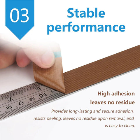 Super Tough High Temp PTFE Heat Sealing Tape 30cm X 10m being applied, showcasing strong adhesion and residue-free removal.