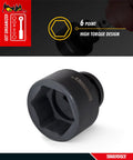 90mm 1 Inch Drive 6 Point Metric Shallow Chrome Molybdenum Impact Socket For Mechanics with high torque design