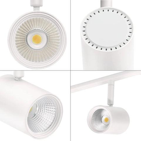 Next Level Four Head LED Track Lighting Kit Dimmable With 3000K 4000K 5000K Color Temp, 30W 2400LM, CRI90, COB Integrated