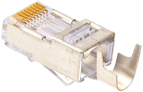 EZ-RJ45 Shielded Cat5e/6 Grounded RJ45 Plug Pass-Through Design Minimizes Crosstalk And Boosts Ethernet Performance, 50-Pack