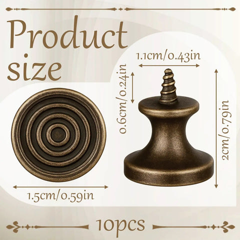 Top Tier Mini Drawer Knobs And Small Round Drawer Pulls Featuring Durable Old School Antique Finish Ideal For Dresser Makeovers Junk Drawers Jewelry Boxes Or Tiny Cabinet Projects You Gonna Love These - product size details