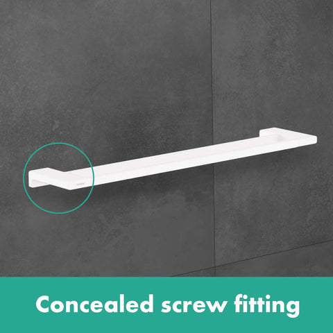 Modern Double Towel Bar In Matte Black For Wall Mount 25 Inch Wide Durable Towel Holder with concealed screw fitting