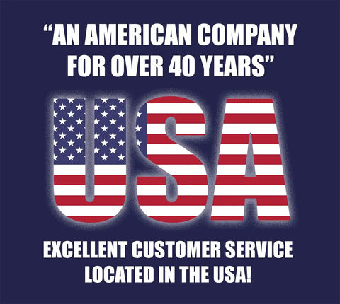 Image featuring the text 'USA' with stars and stripes design, highlighting excellent customer service in the USA.