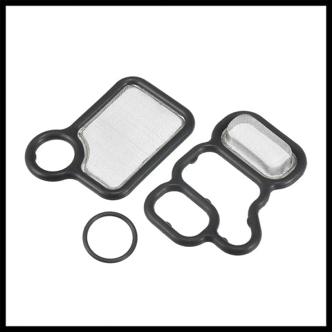 Honda VTEC Solenoid Gasket Spool Valve Filter Screen Kit With O Ring Pack Of 3 Direct Bolt On Durable Black Material for cars