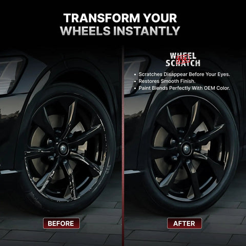 Silver Wheel Touch Up Paint Kit For Cars Easy 3 Step DIY Alloy Rim Repair before and after curb rash removal