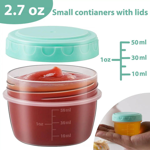 Leakproof Salad Dressing Containers To Go With Lids 6 Pack 2.7 Oz Small Sauce Jars For Lunch Box Dishwasher Safe And Microwave Safe