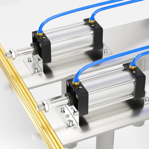 Beefy 4 Inch Bore 6 Inch Stroke Pneumatic Air Cylinder Double Acting Aluminum Body With PT1/2 Port installed on metal surface