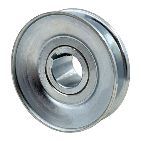 Seven Eighths Inch Bore Single Groove V Belt Pulley 3 Inch Outside Diameter Carbon Steel Motor Pulley Zinc Plated