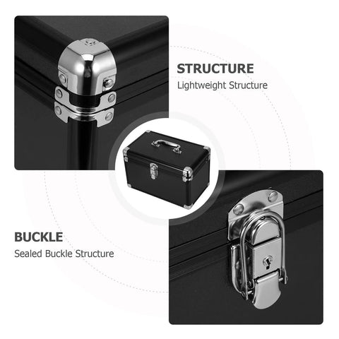 Portable Aluminum Tool Box With Ergonomic Handle And 2 Layer Sealed Clasp For Shock Protection Of Delicate Instruments showing clasp detail