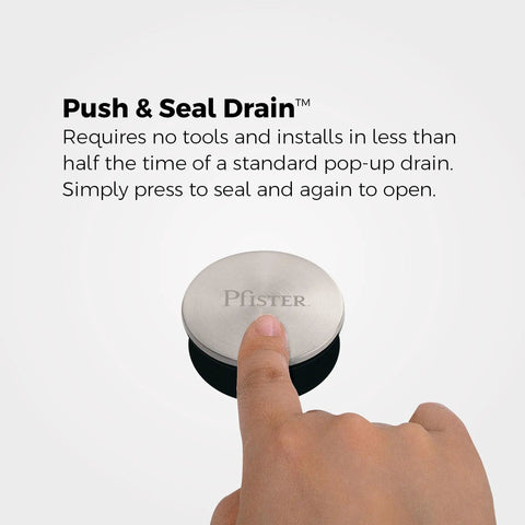 Push and seal drain for Parisa Single Handle Bathroom Sink Faucet Polished Chrome One Hole Vanity Tap.