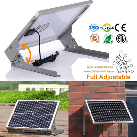 20W 12V Solar Battery Charger Maintainer With Smart MPPT Controller Waterproof 20 Watt Solar Panel Kit mounted on bracket