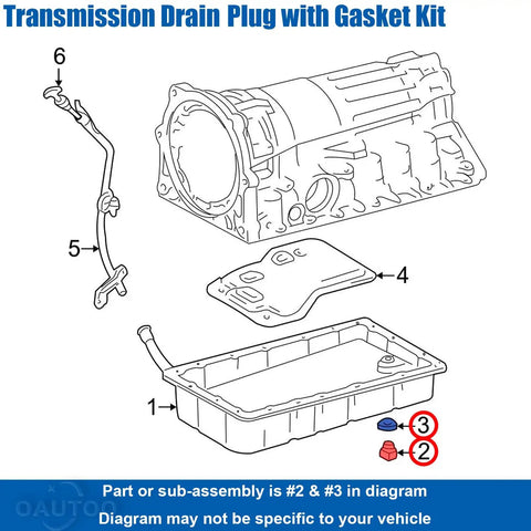 Diagram of 12 Piece Transmission Drain Plug With Gasket Kit For Toyota And Lexus Vehicles M10 1 5 Thread Blue Zinc Plugs