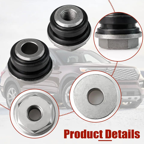 4 Piece Rack And Pinion Bushing Kit For Ford Explorer Flex showing top and side views of polyurethane bushings with steel inserts.