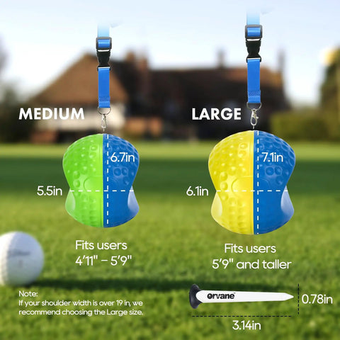 Forearm Connection Golf Swing Trainer For Consistent, Precise Swings That Fix Slice, Scooping, And Chicken Wing sizes, tees visible