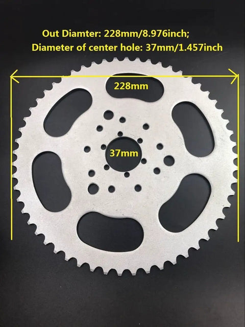 High Performance 56 Tooth Chain Sprocket With Three Hole Six Hole Nine Pattern For 415 And 415H Chain On Gas Motorized Bicycle