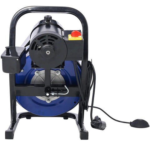 Heavy Duty Electric Drain Snake With Sixty Foot Flex Cable And Foot Switch That Busts Stubborn Clogs Like Nobody Business featuring 1/3 HP motor.