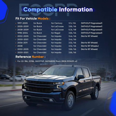 Street Tested Power Steering Rack And Pinion For Chevrolet Impala Monte Carlo 2000 To 2011 Plus Buick Century vehicle compatibility list.