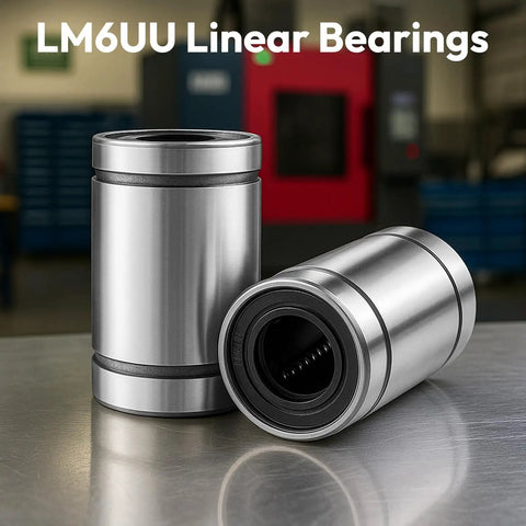 10 Pcs LM6UU Linear Ball Bearings 6mm Bore Carbon Steel With Double Sided Rubber Seals for CNC Machines and 3D Printers