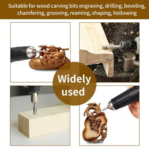 Wood Carving And Router Bits Set With Carbide Engraving Bits For Dremel Compatible Rotary Tools One Eighth Inch Shank in action