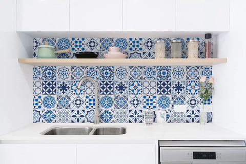 Blue Glossy Peel And Stick Contact Paper Roll Thicker Waterproof Self Adhesive Wallpaper For Countertops Shelves Drawers