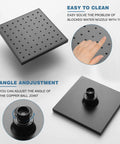 Single-Handle Tub And Shower Faucet Set With Valve, 6-Inch Rain Shower Head And Tub Spout, Matte Black Finish, water jet easy cleaning