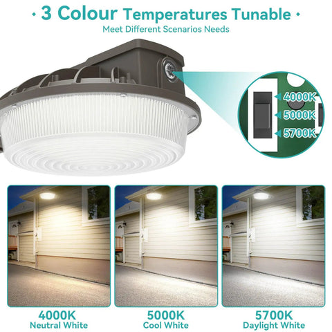Outdoor Dusk To Dawn LED Wall Pack Light 80W 10450 Lumens 9 Inch IP65 Flood Light With 3 Color Temperatures Diagram