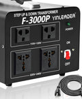 Beefy 3000 Watt Voltage Converter Transformer with sockets and US plug for European and Asian appliances